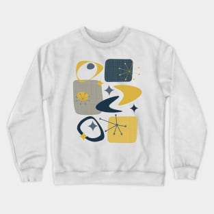 Atomic Age Mid Century 15 in Navy, Yellow and Grey Crewneck Sweatshirt